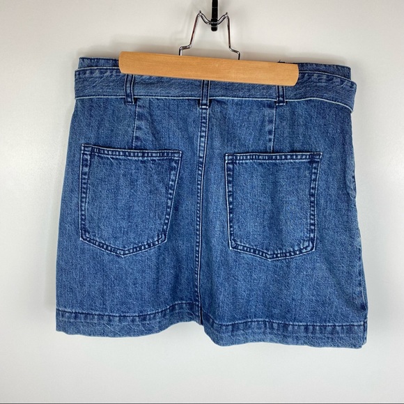 WE THE FREE Free People Jade Belted A Line Denim Skirt - Picture 4 of 7